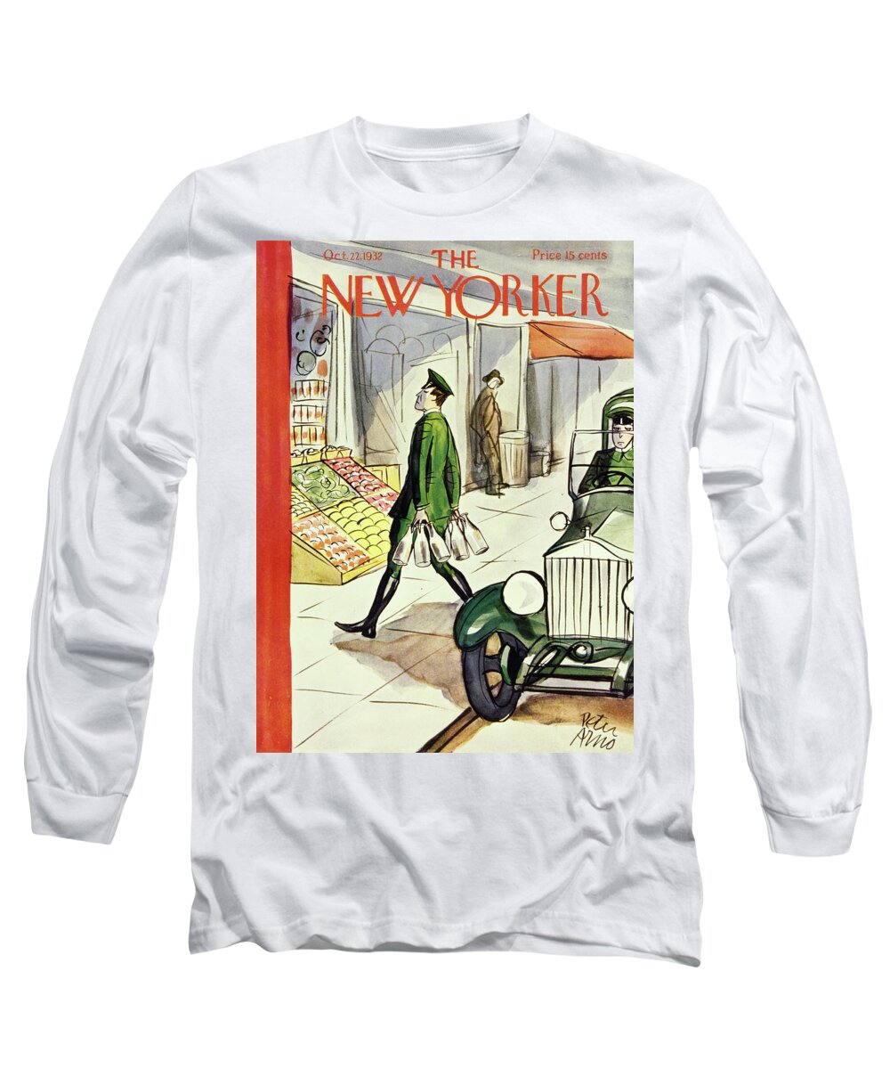 Illustration Long Sleeve T-Shirt featuring the painting New Yorker October 22 1932 by Peter Arno