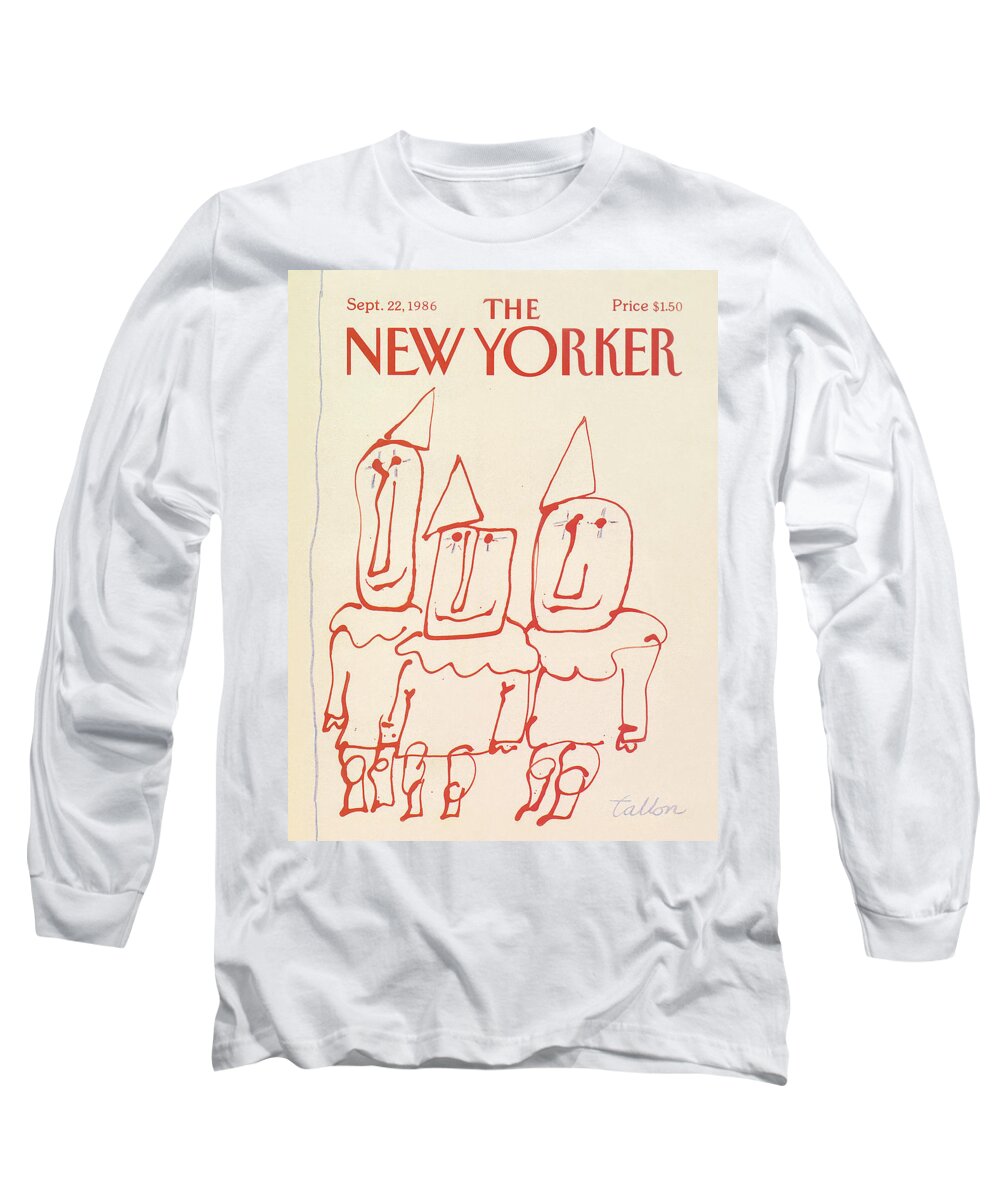 Entertainment Long Sleeve T-Shirt featuring the painting New Yorker September 22nd, 1986 by Robert Tallon