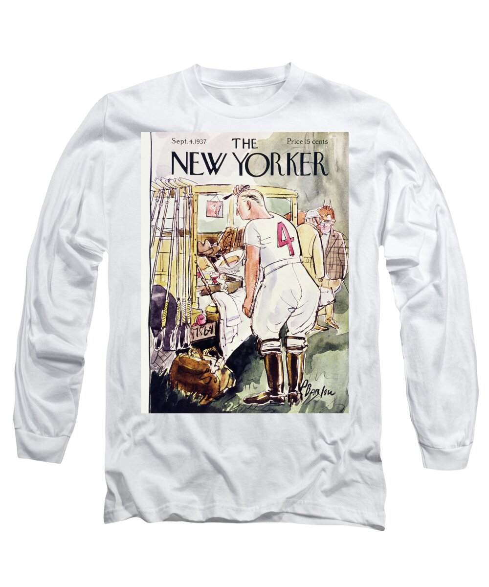 Sport Long Sleeve T-Shirt featuring the painting New Yorker September 4 1937 by Perry Barlow