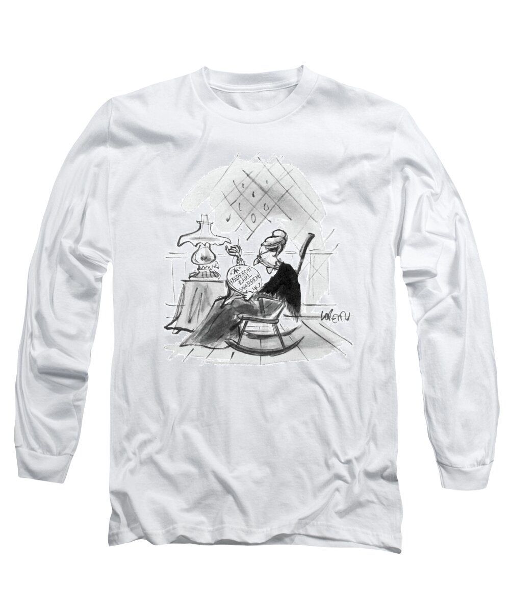 Little Old Grandmother Sits In Rocking Chair Long Sleeve T-Shirt featuring the drawing New Yorker September 5th, 1964 by Lee Lorenz