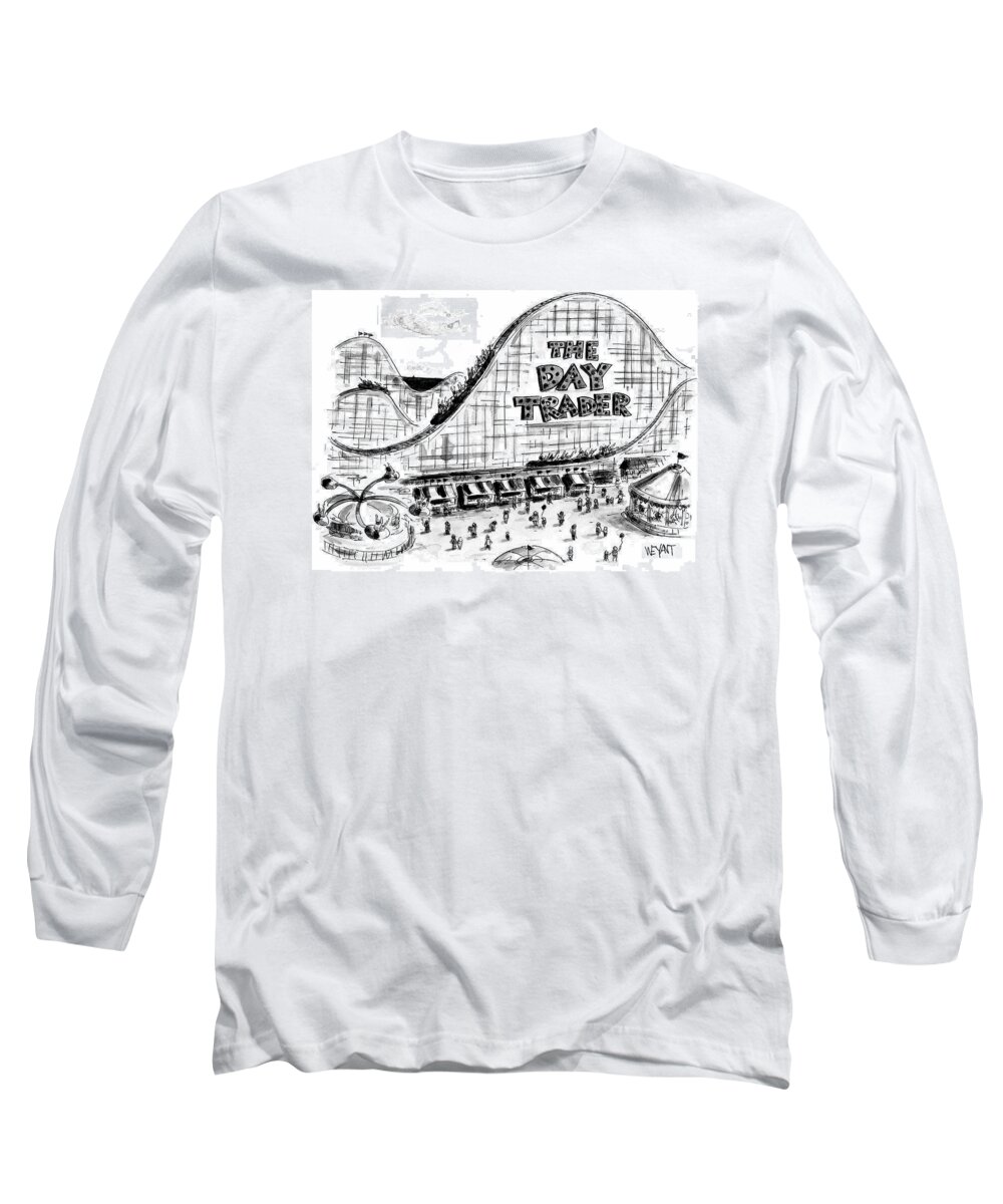 Roller Coasters Long Sleeve T-Shirt featuring the drawing New Yorker September 6th, 1999 by Christopher Weyant