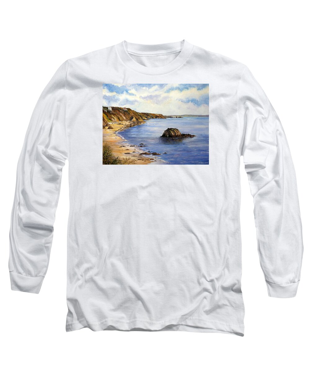 Tenby Long Sleeve T-Shirt featuring the painting North Beach Tenby by Andrew Read