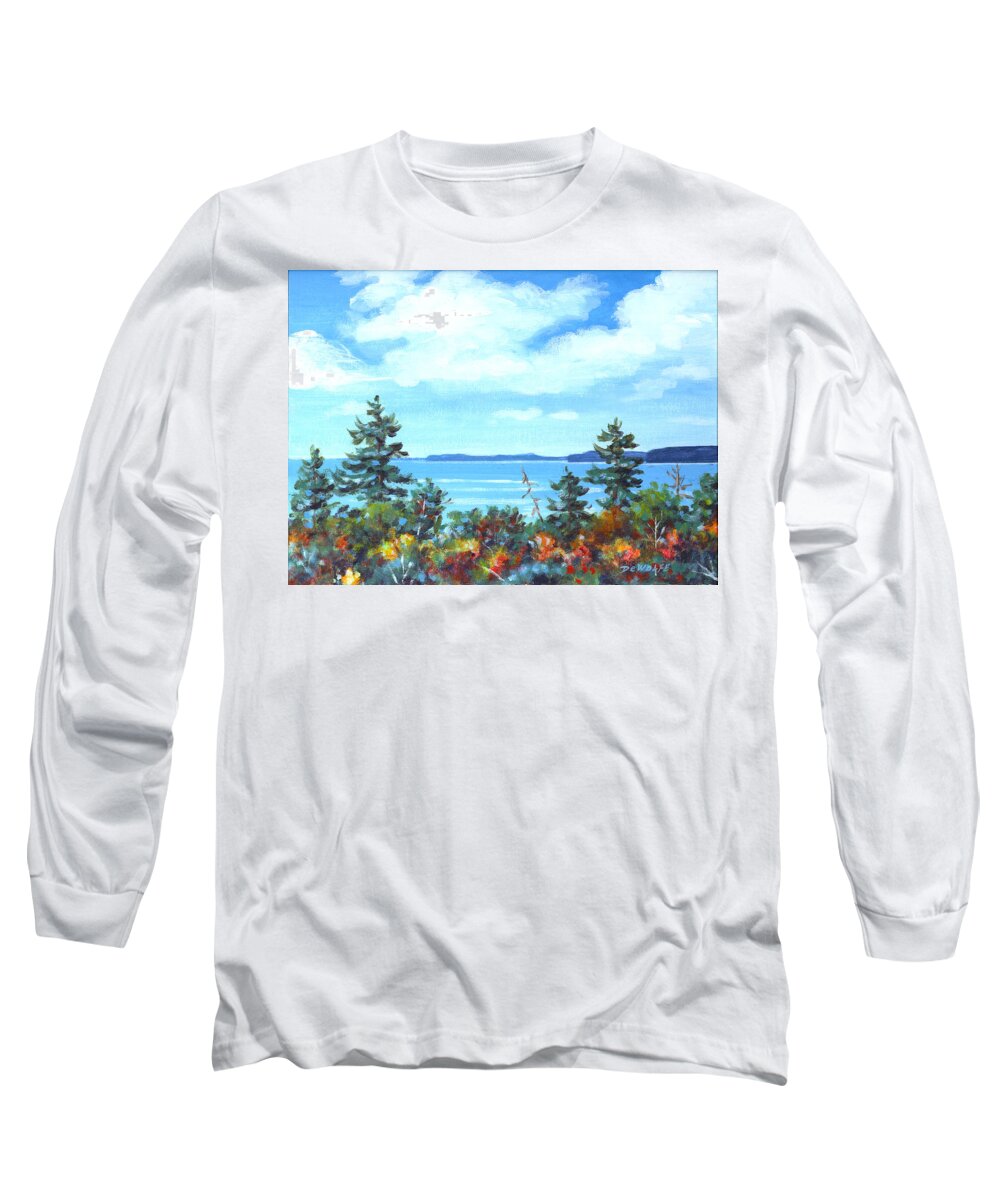 North Long Sleeve T-Shirt featuring the painting North Sky Sketch by Richard De Wolfe