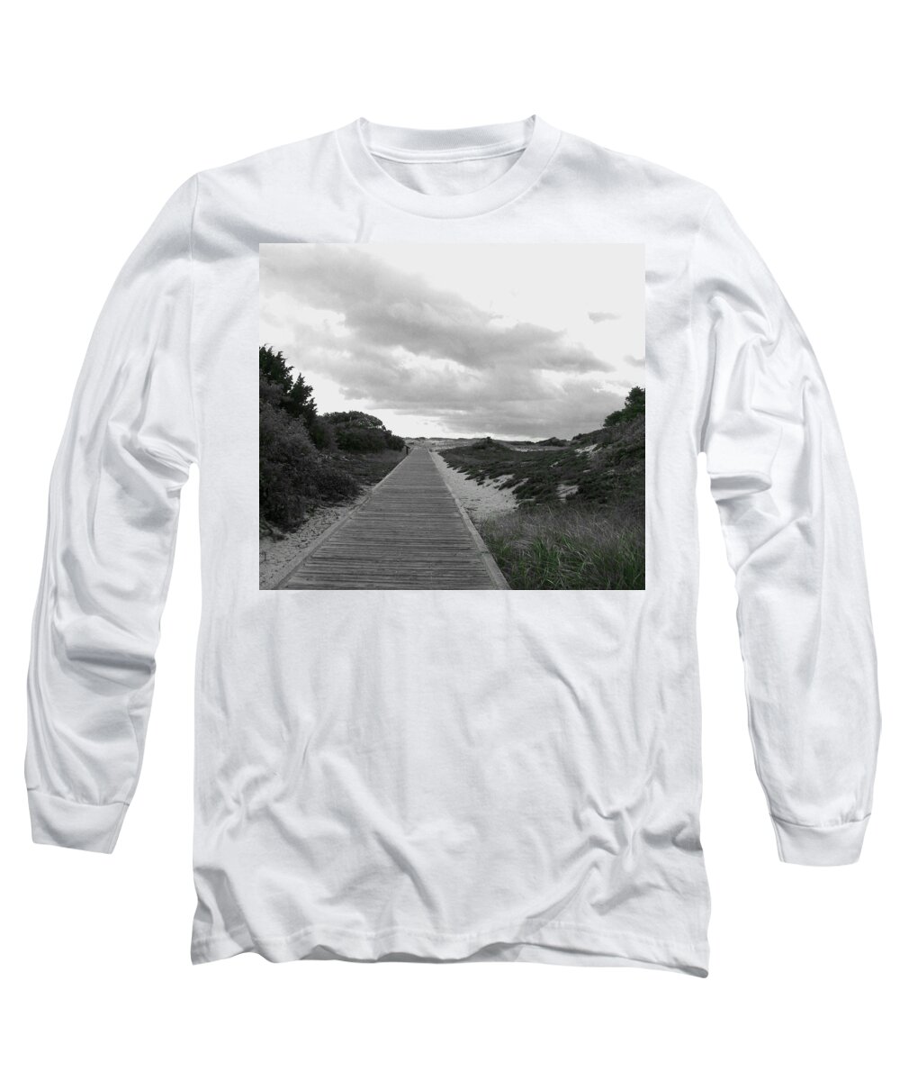 Beach Long Sleeve T-Shirt featuring the photograph Ocean Walk Island Beach State Park New Jersey by Pamela Hyde Wilson