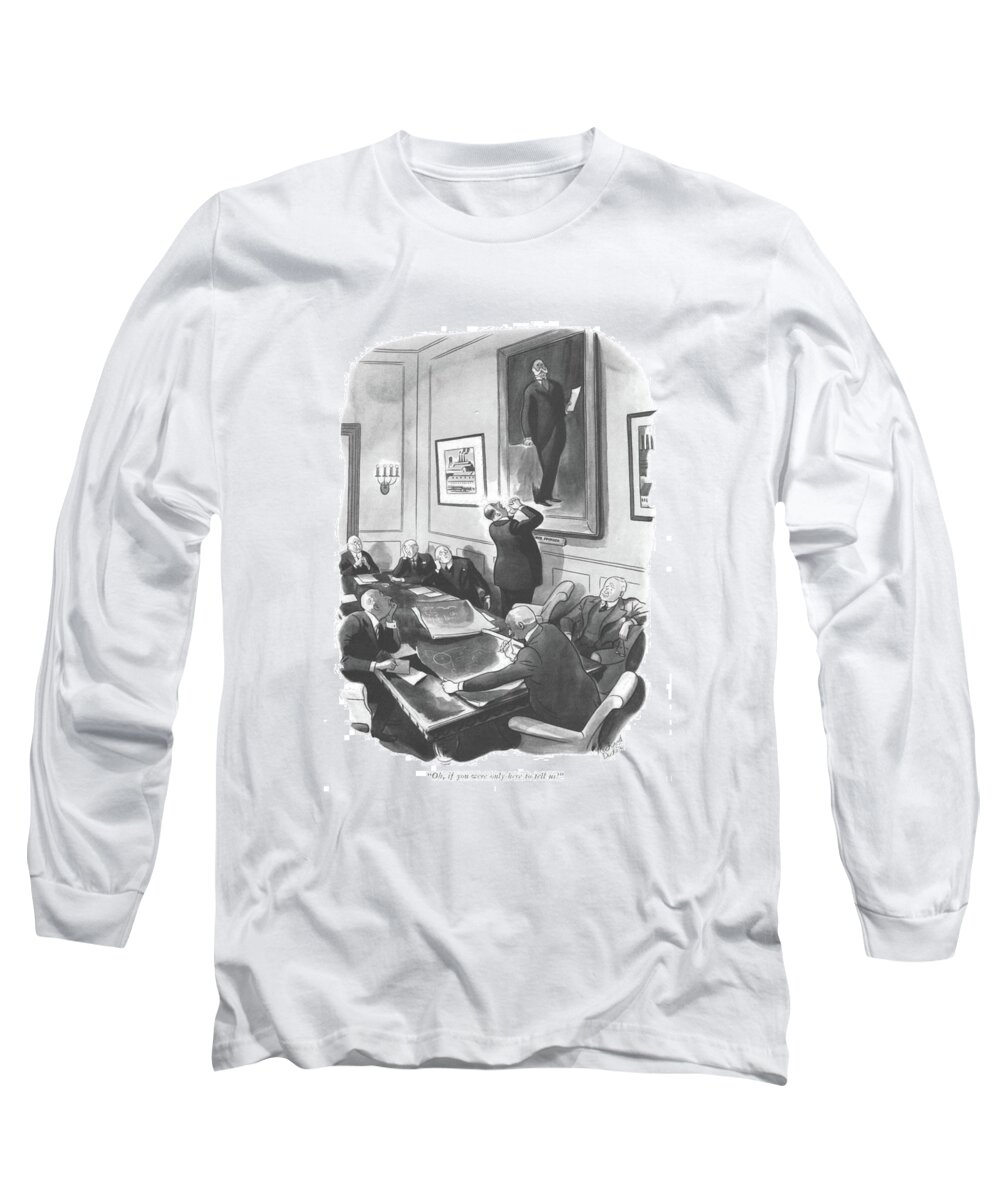 110160 Rde Richard Decker Long Sleeve T-Shirt featuring the drawing If You Were Only Here To Tell Us by Richard Decker