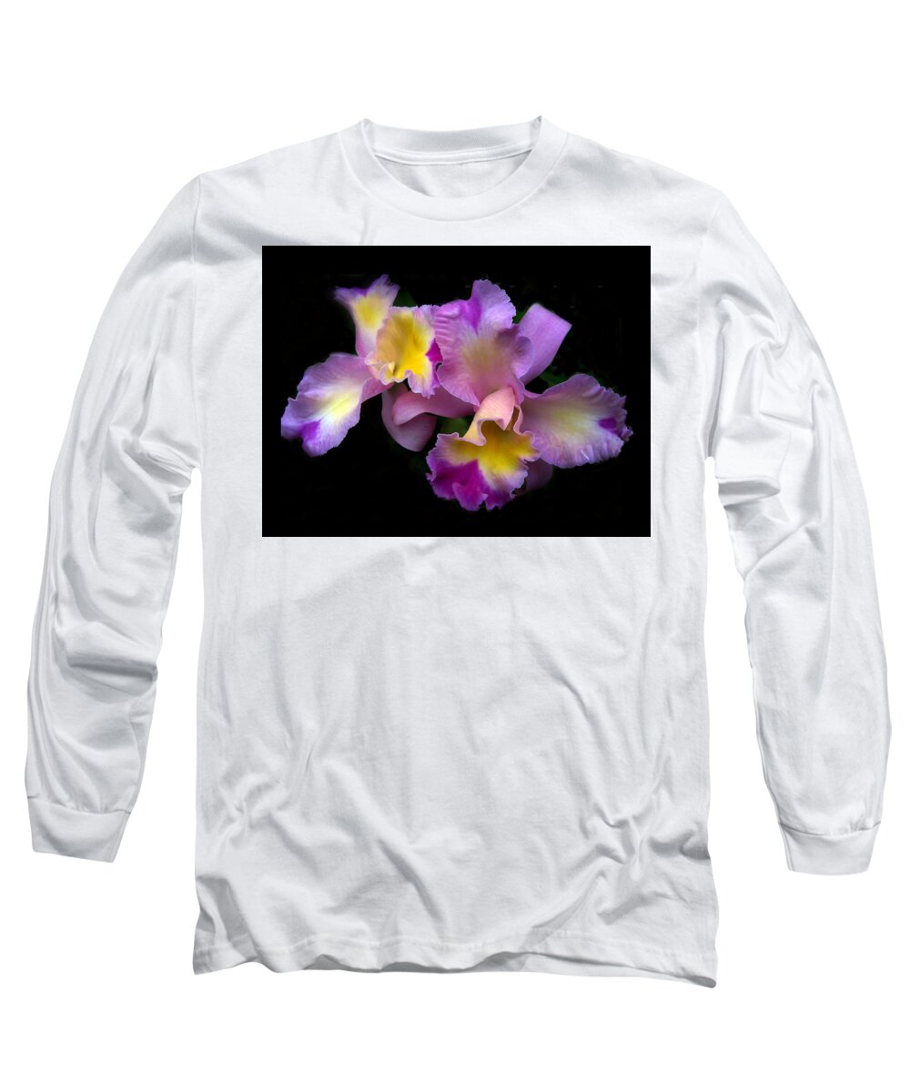 Flowers Long Sleeve T-Shirt featuring the photograph Orchid Embrace by Jessica Jenney
