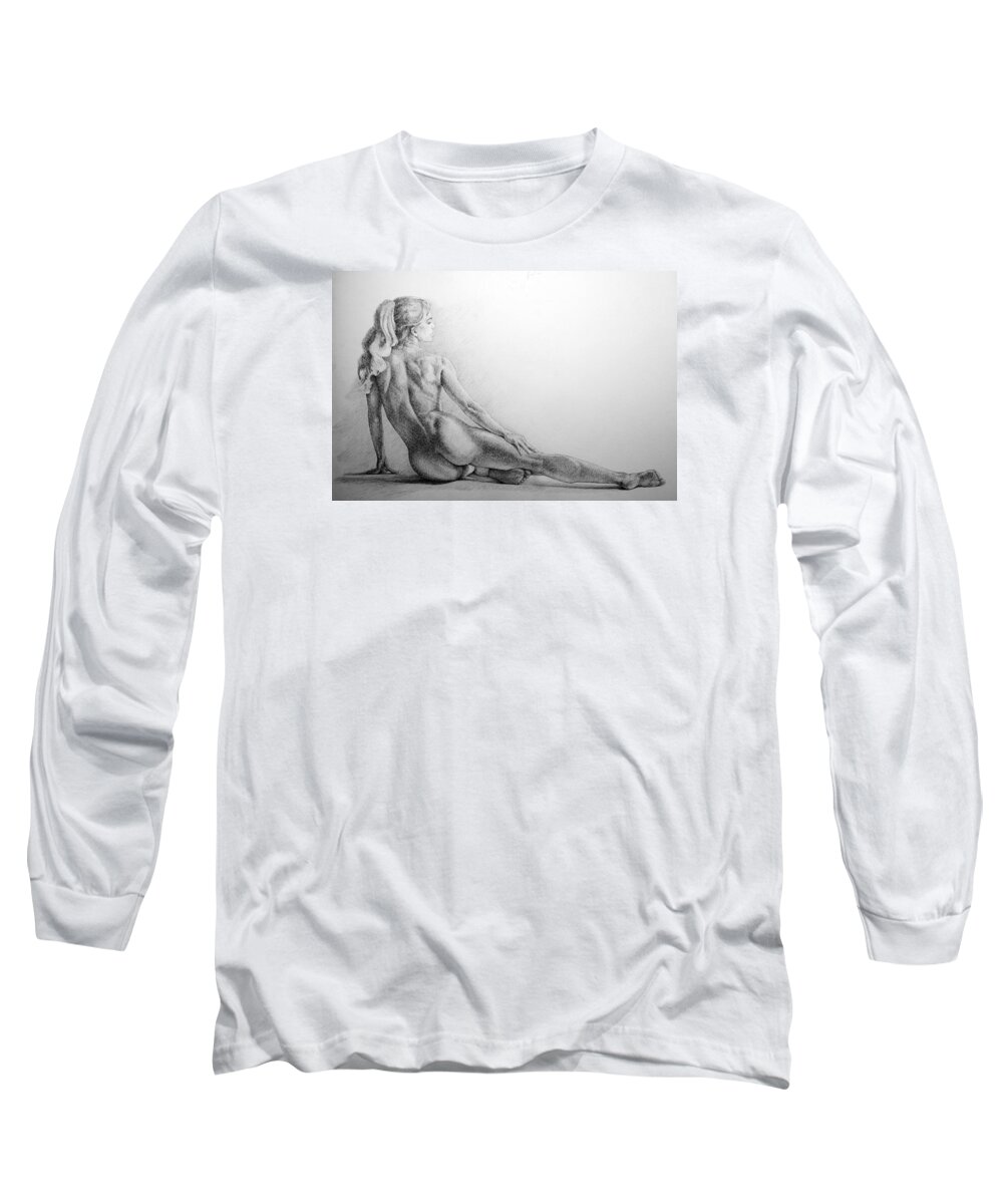 Erotic Long Sleeve T-Shirt featuring the drawing Page 16 by Dimitar Hristov