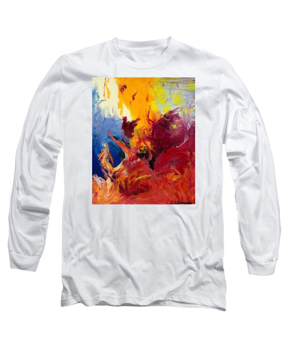 Painting Long Sleeve T-Shirt featuring the painting Passion 1 by Johanna Hurmerinta