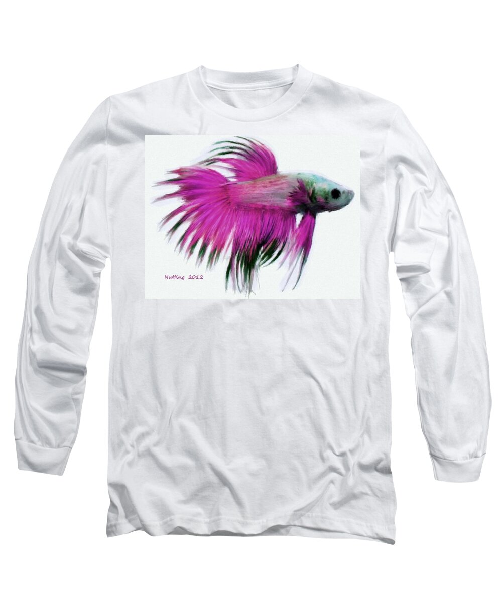 Pink Tropical Fish Long Sleeve T-Shirt by Bruce Nutting - Fine Art