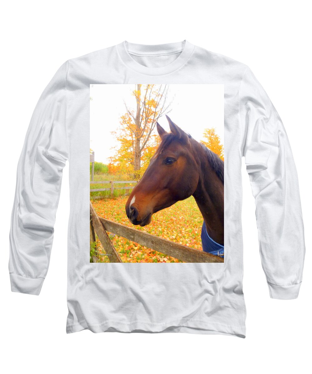 Fall Foliage Long Sleeve T-Shirt featuring the photograph Portrait of A Beauty by Lingfai Leung