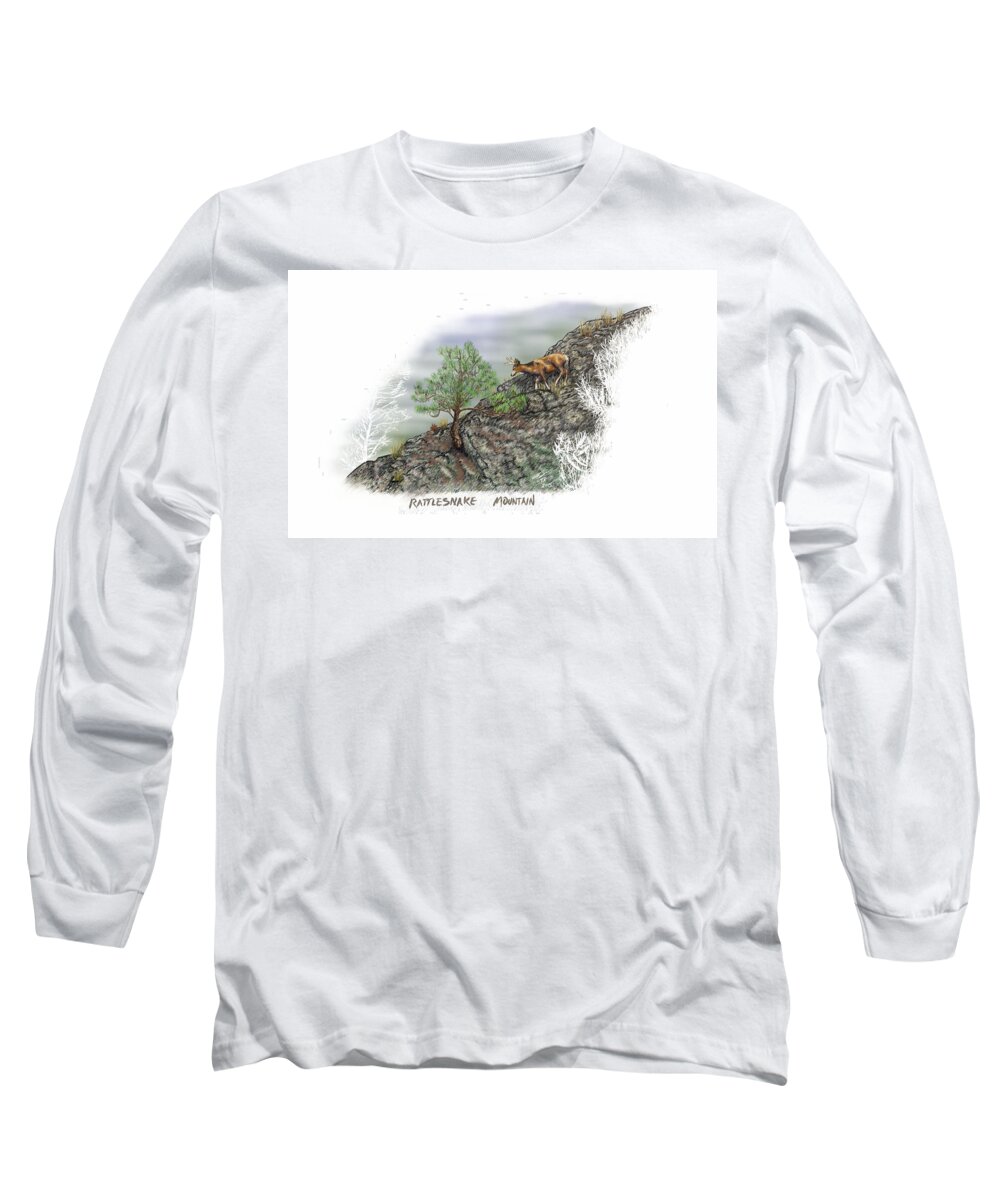 Washington Long Sleeve T-Shirt featuring the digital art Rattlesnake Mountain by Troy Stapek