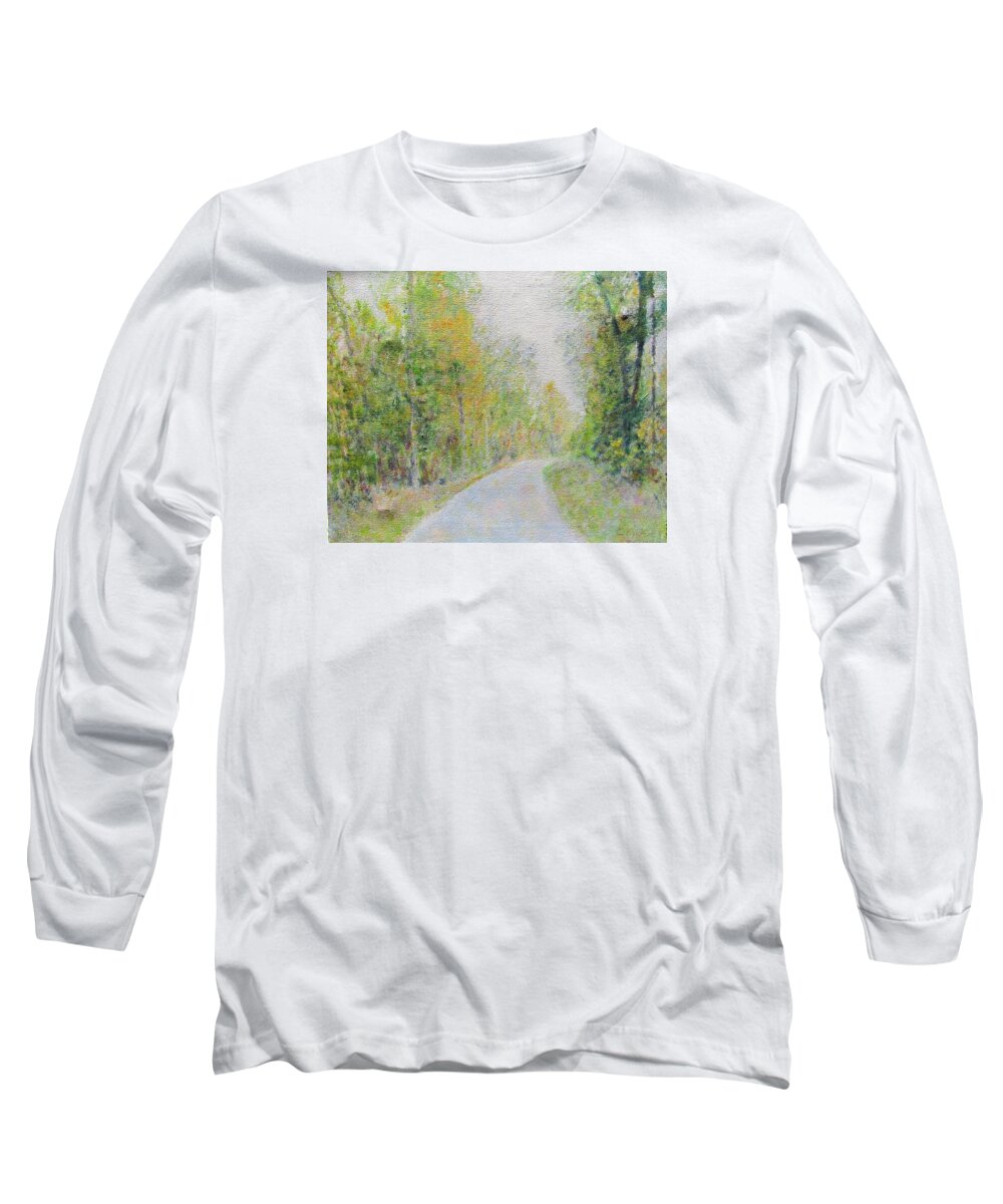 Impressionism Long Sleeve T-Shirt featuring the painting Country Road by Glenda Crigger