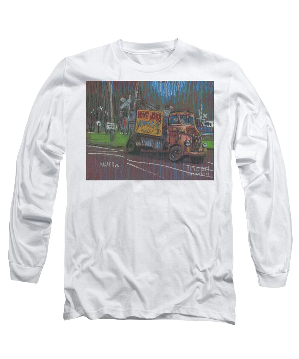 Advertising Long Sleeve T-Shirt featuring the painting Roadside Advertising by Donald Maier