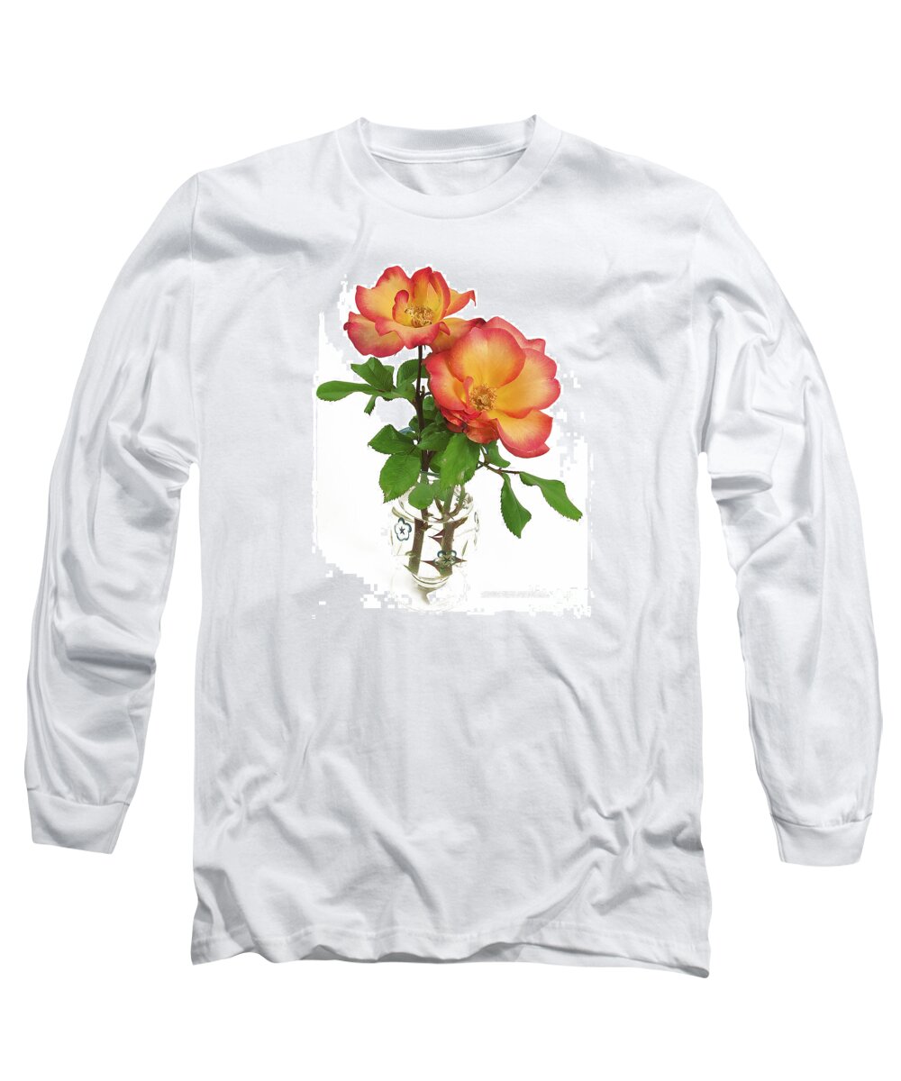 Flora Long Sleeve T-Shirt featuring the photograph Rose 'Playboy' by Richard J Thompson 