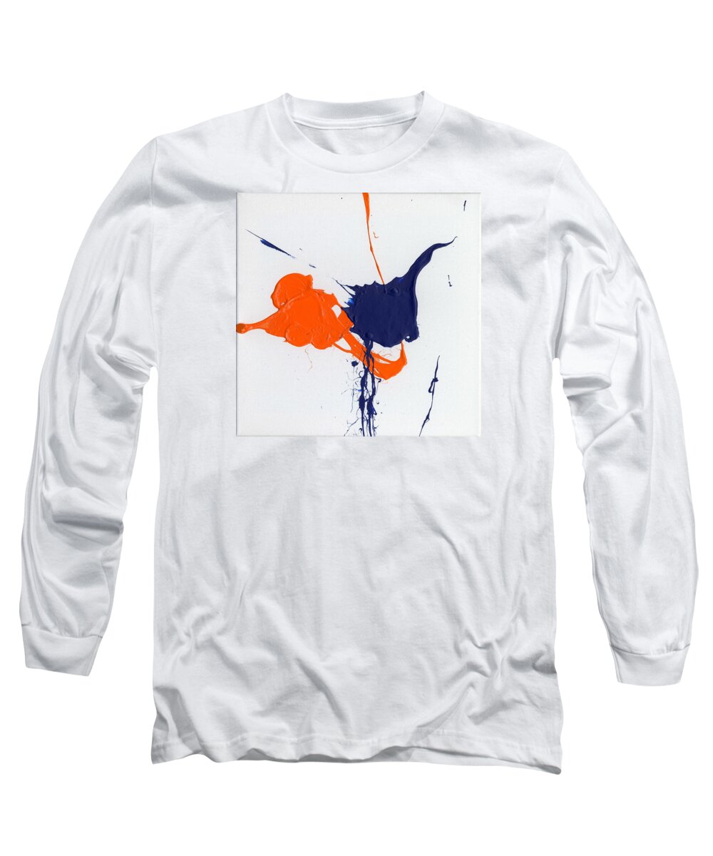 Orange Long Sleeve T-Shirt featuring the painting School Colors by Phil Strang