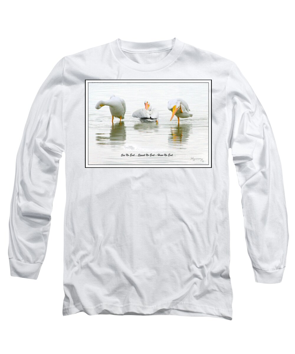 Fauna Long Sleeve T-Shirt featuring the photograph See No Evil...Speak No Evil... Hear No Evil by Mariarosa Rockefeller