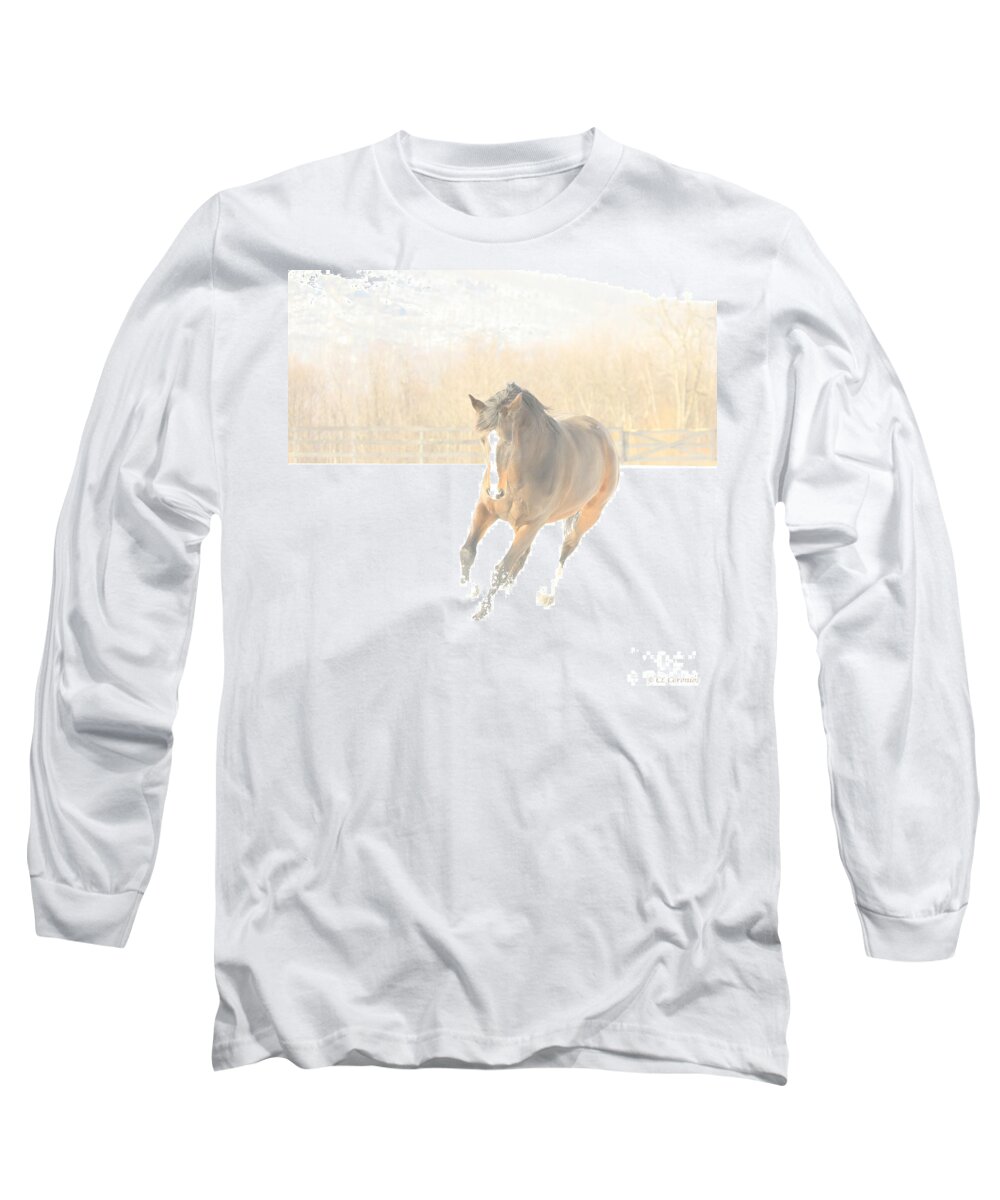 Horse Long Sleeve T-Shirt featuring the photograph Snow Fun by Carol Lynn Coronios