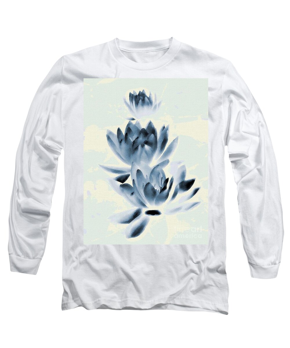 Water Long Sleeve T-Shirt featuring the photograph Study in Blue by Andrea Kollo