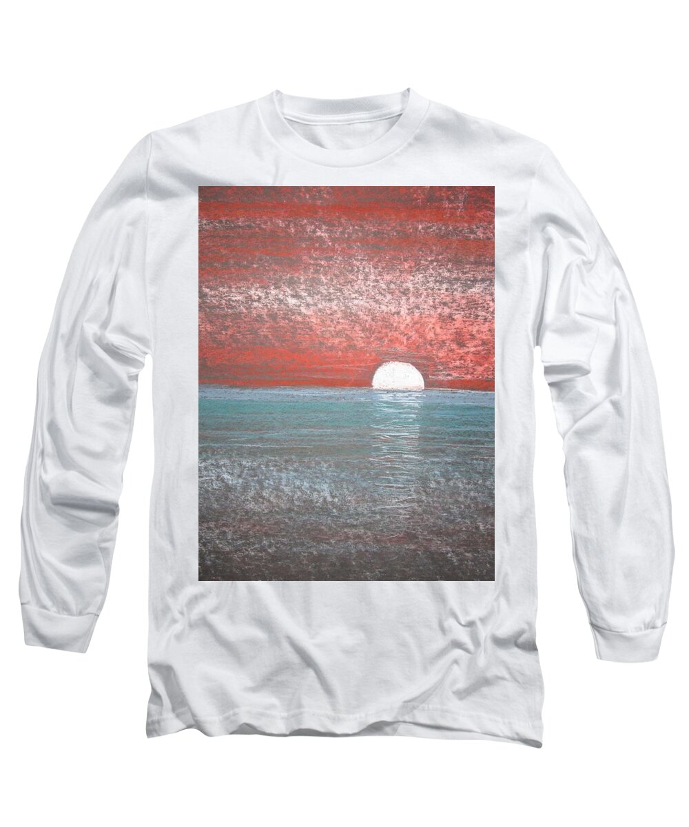 Sunset Long Sleeve T-Shirt featuring the drawing Sunset by Ingrid Van Amsterdam