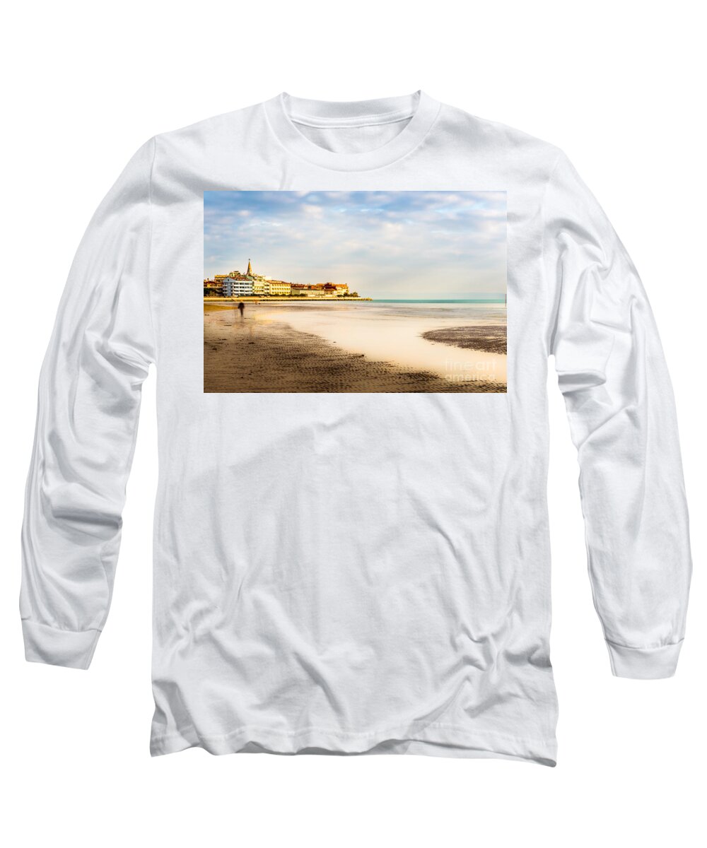 Friaul-julisch Venetien Long Sleeve T-Shirt featuring the photograph Take A Walk At The Beach by Hannes Cmarits