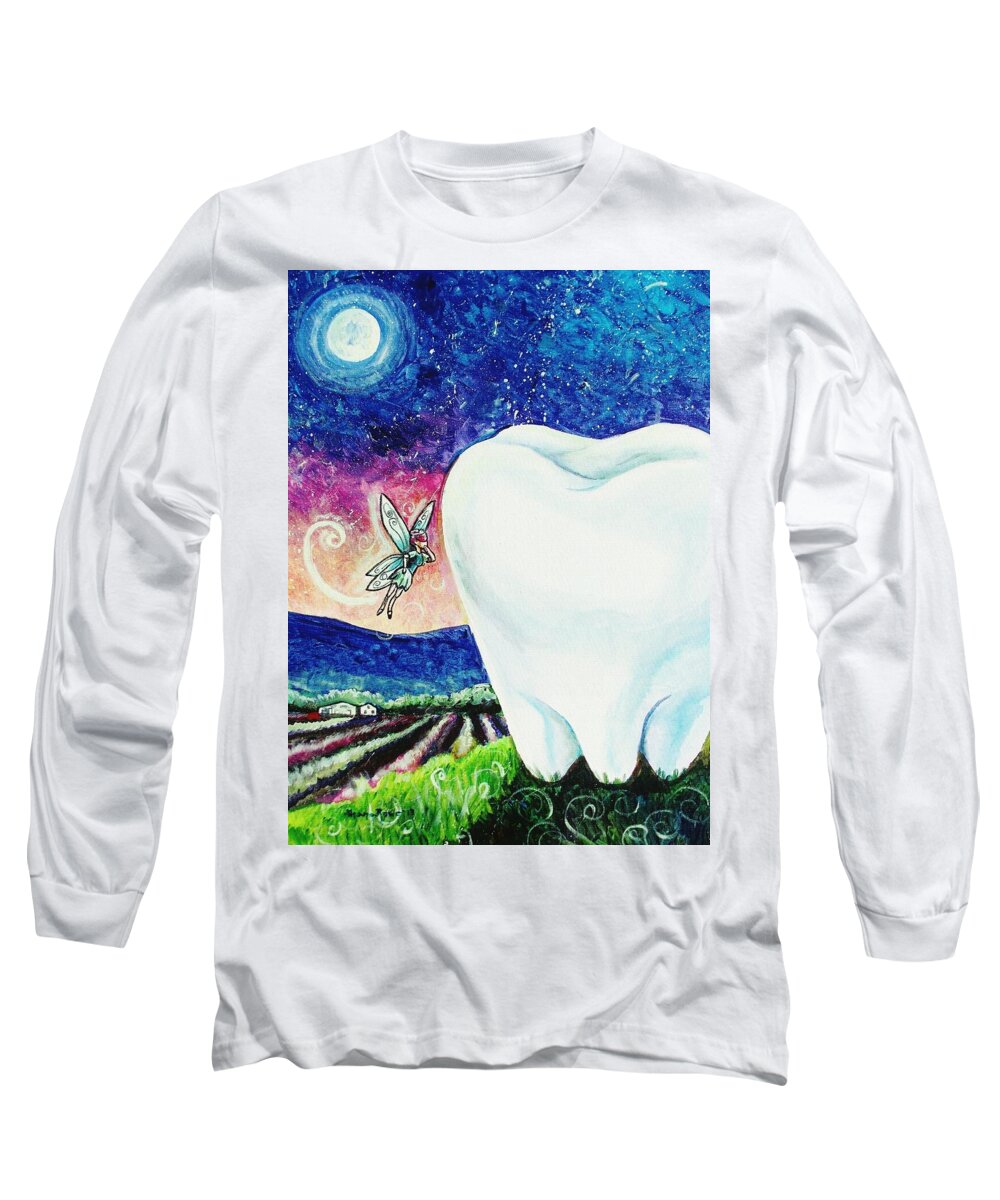Fairy Long Sleeve T-Shirt featuring the painting That's No Baby Tooth by Shana Rowe Jackson