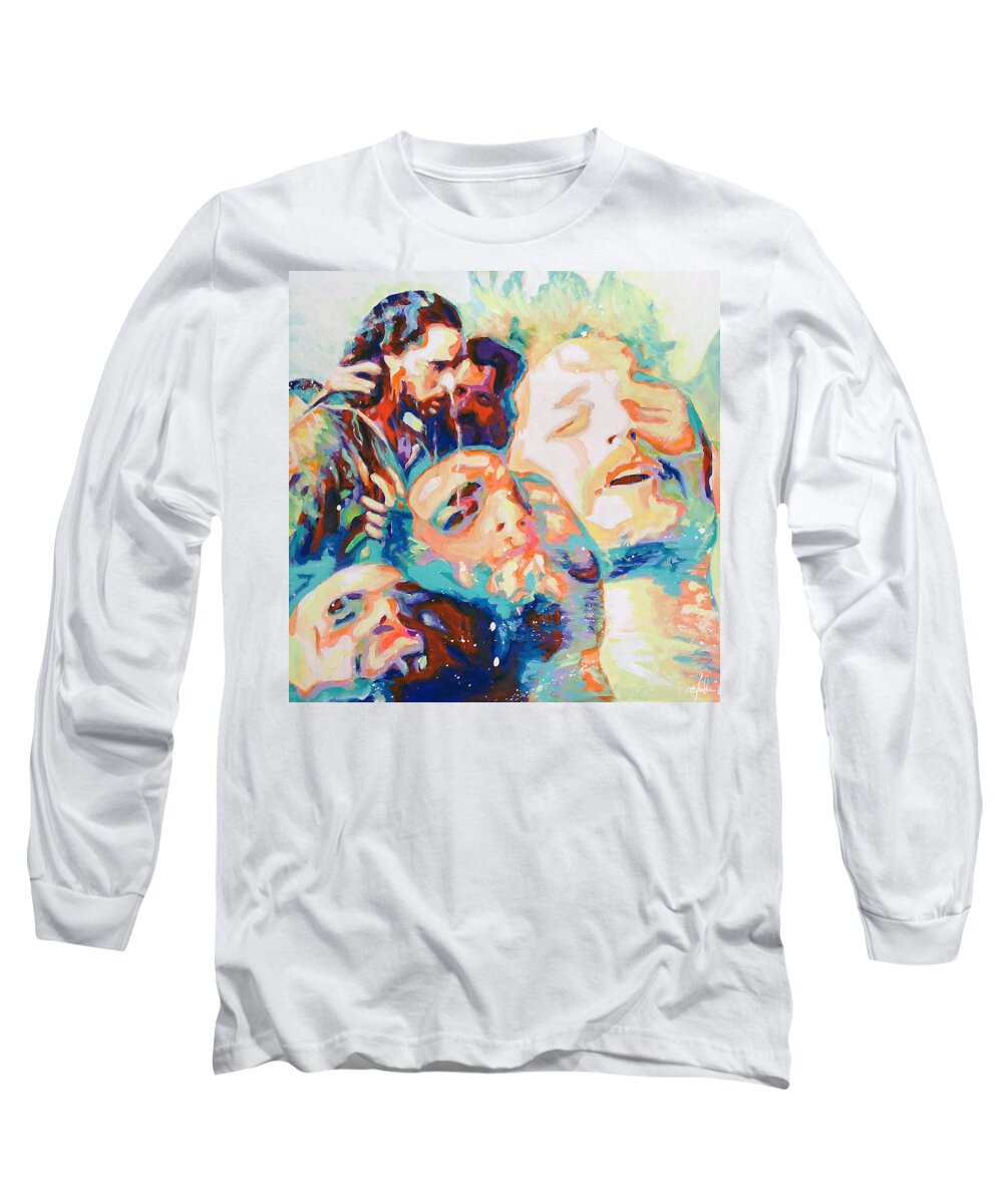 Baptism Long Sleeve T-Shirt featuring the painting The Baptism of our Lord by Steve Gamba