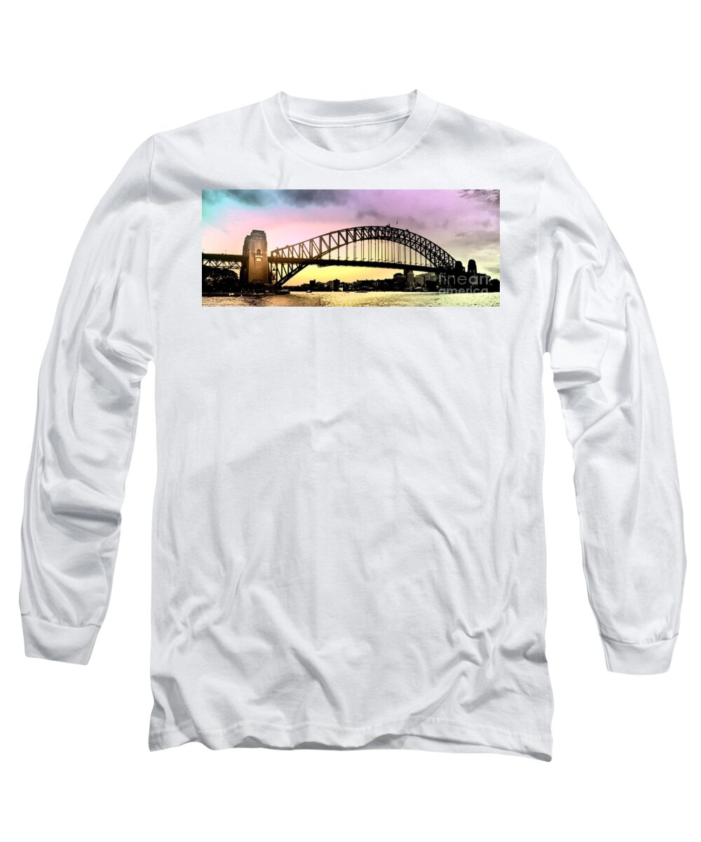 Sydney Long Sleeve T-Shirt featuring the photograph The Bridge by HELGE Art Gallery