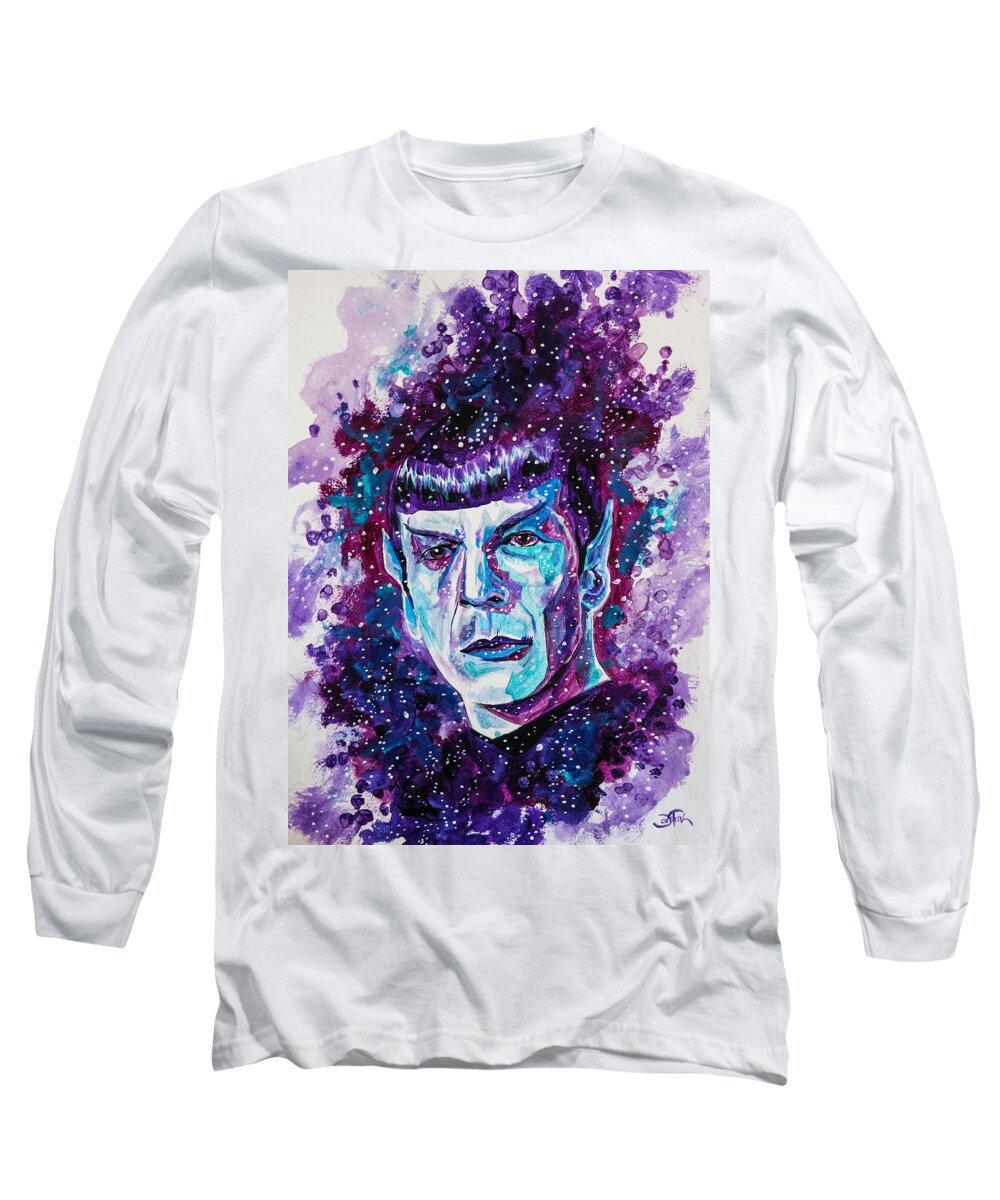 Portrait Long Sleeve T-Shirt featuring the painting The Final Frontier by Joel Tesch
