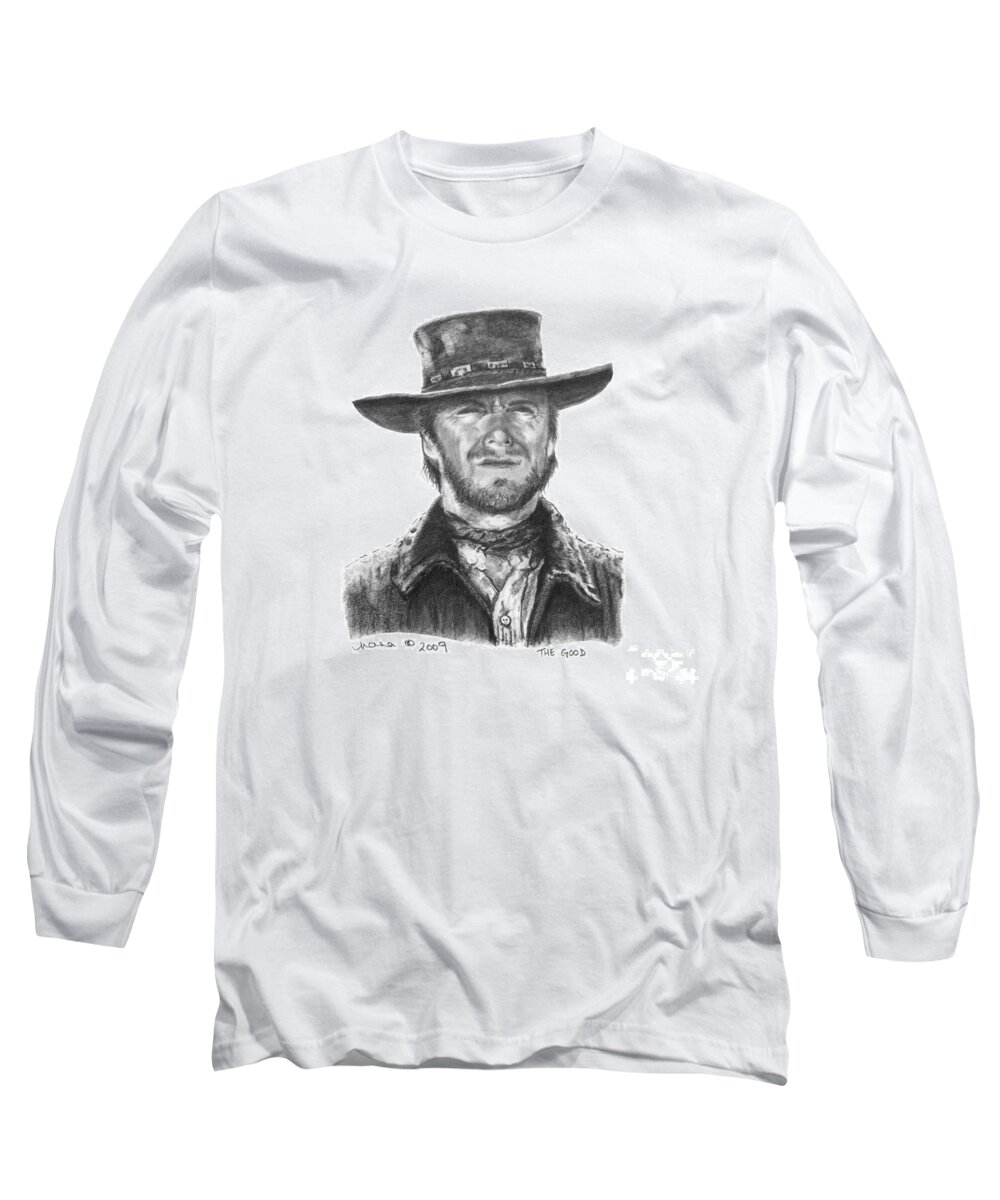 Man Long Sleeve T-Shirt featuring the drawing the Good by Marianne NANA Betts