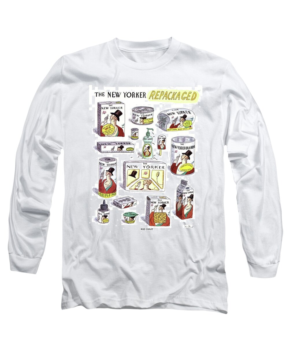 The New Yorker Repackaged
(a Series Of About Fifteen New Yorker Food Products All Featuring The New Yorker Character Eustace Tilley. These Include Bread Long Sleeve T-Shirt featuring the drawing The New Yorker Repackaged by Roz Chast