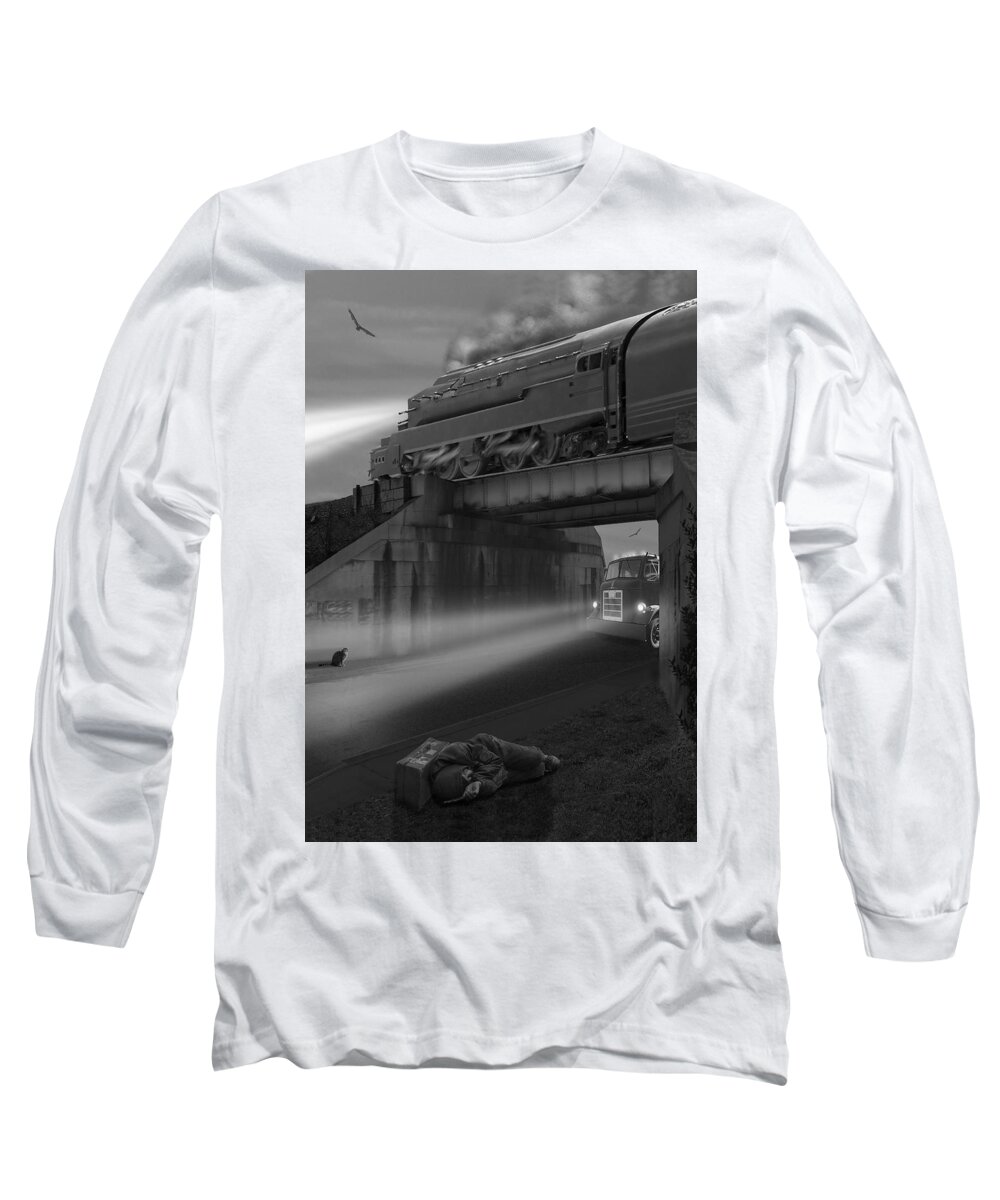 Transportation Long Sleeve T-Shirt featuring the photograph The Overpass by Mike McGlothlen