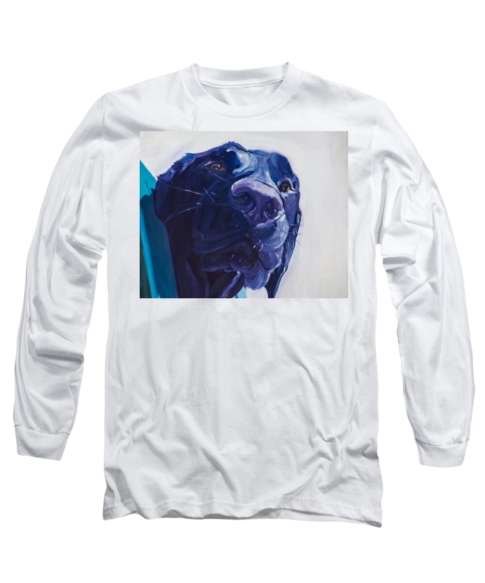 Labrador Retriever Long Sleeve T-Shirt featuring the painting The Perfect Day by Sheila Wedegis