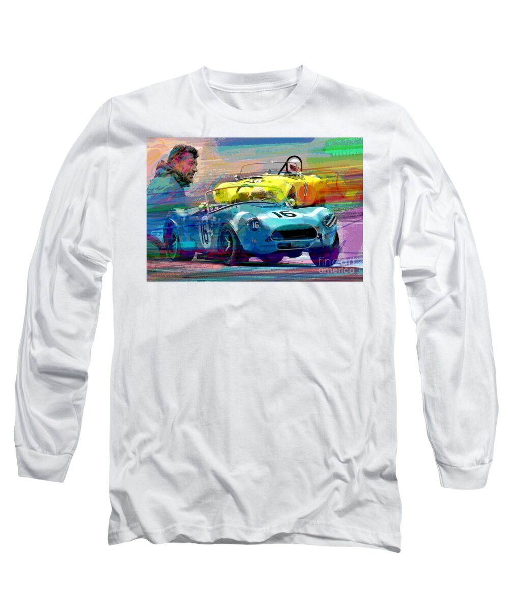 Shelby Cobra Long Sleeve T-Shirt featuring the painting The Shelby Legacy by David Lloyd Glover