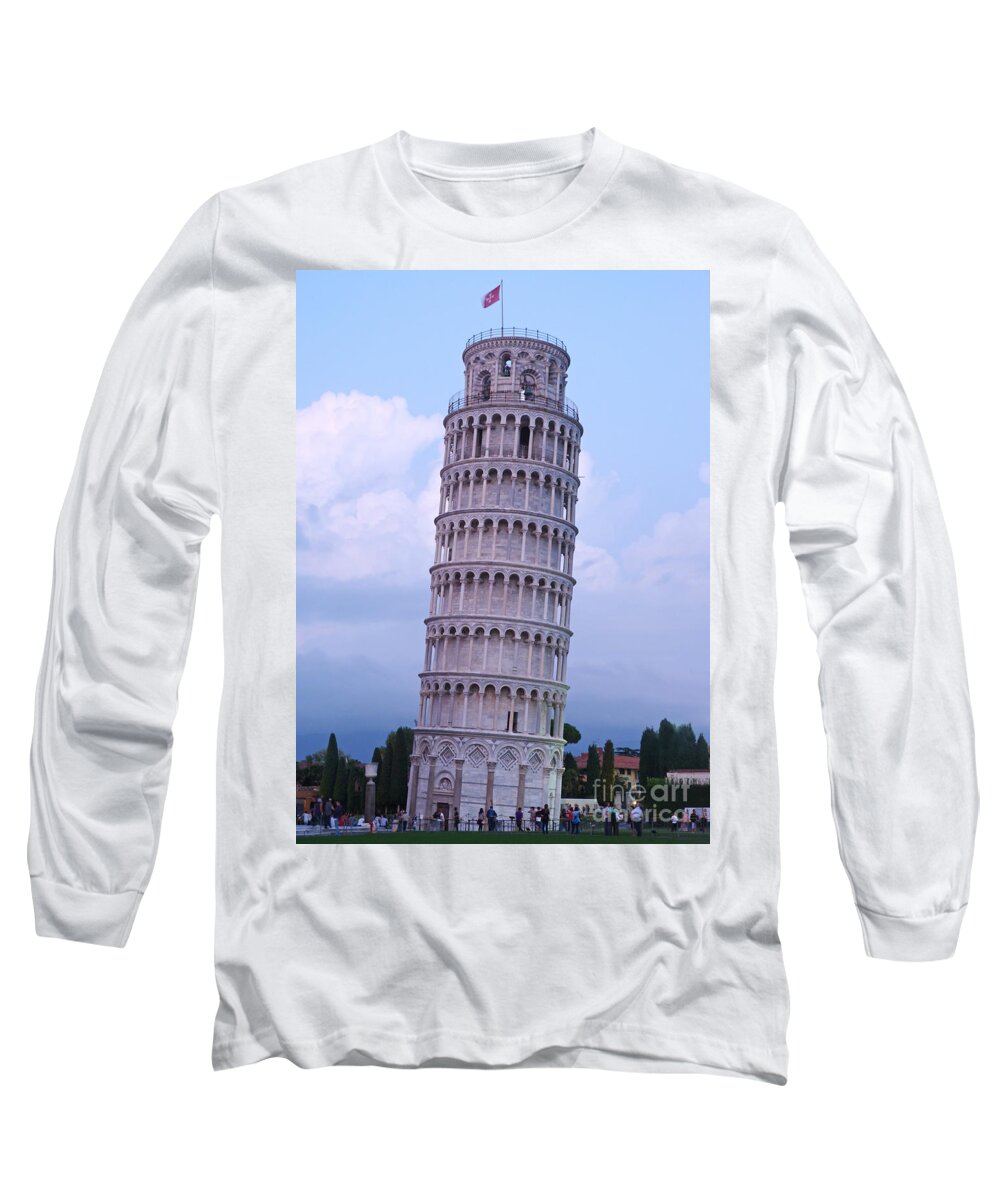 Pisa Long Sleeve T-Shirt featuring the photograph Tower of Pisa - Evening Light by Phil Banks