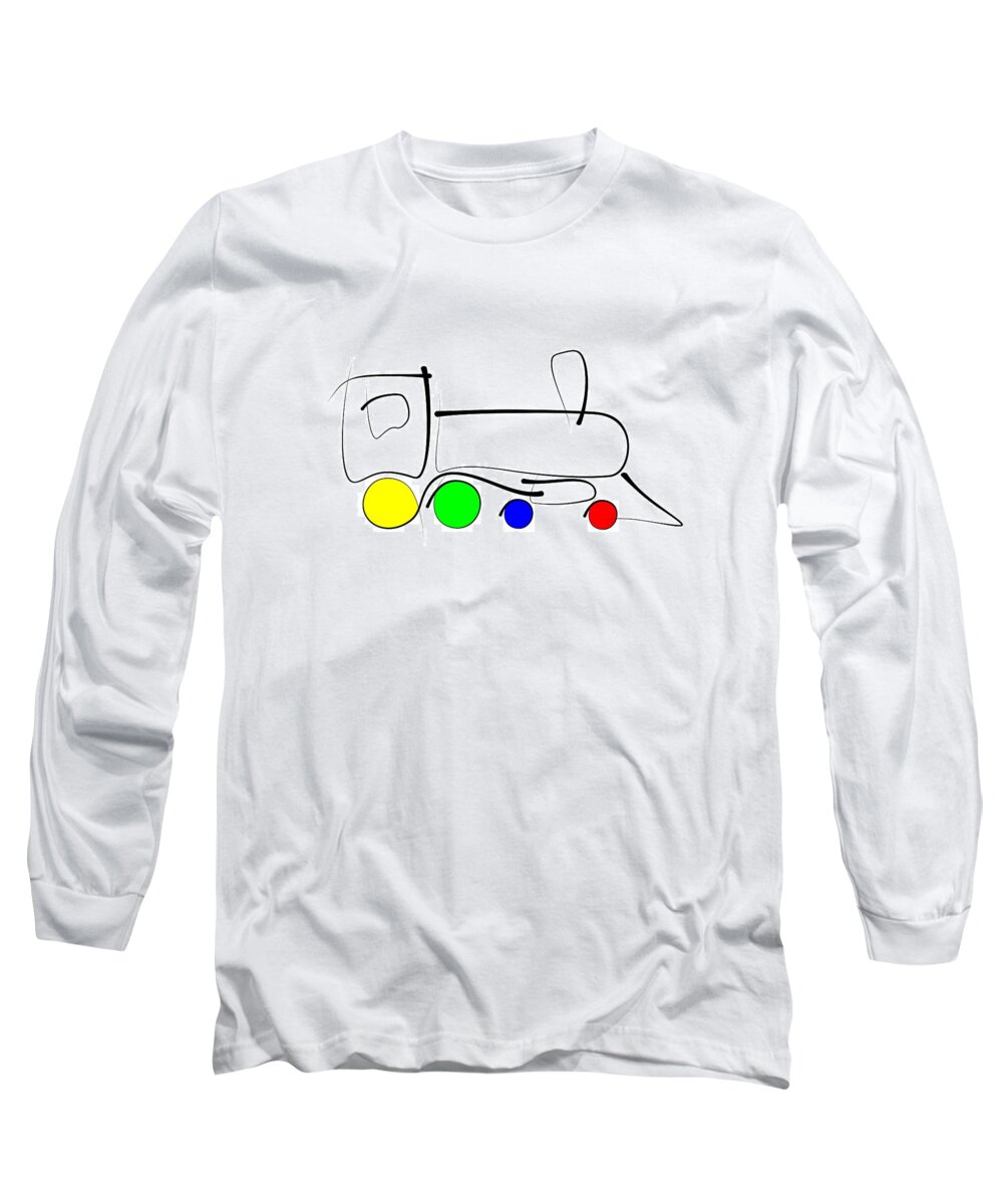 Vonat Long Sleeve T-Shirt featuring the digital art Train by Pal Szeplaky