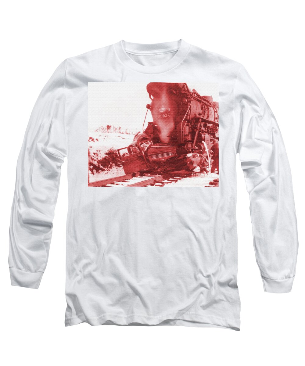 Train Long Sleeve T-Shirt featuring the photograph Train V Car by Vintage Collectables