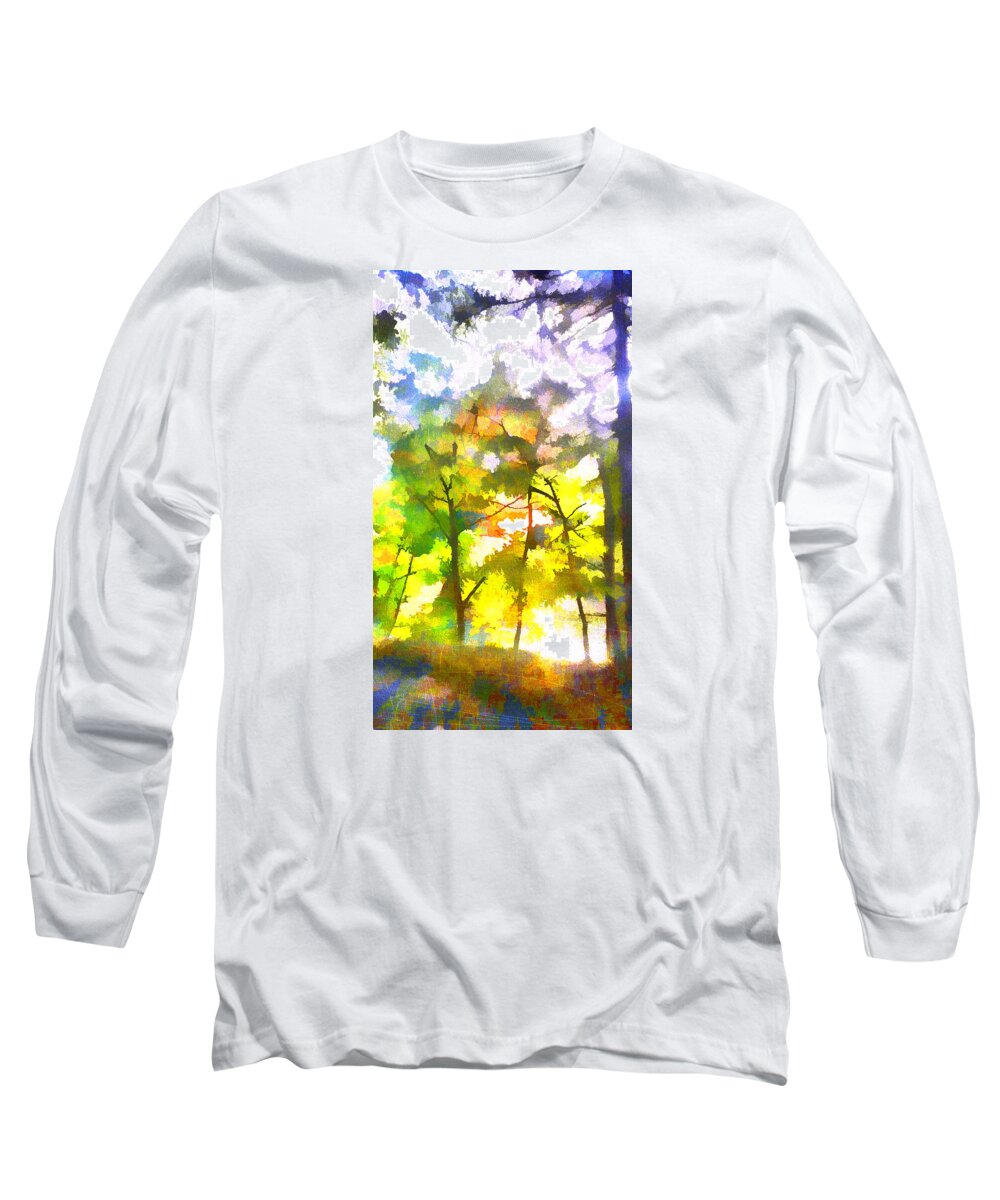 Tree Leaves Long Sleeve T-Shirt featuring the digital art Tree Leaves by Frank Bright