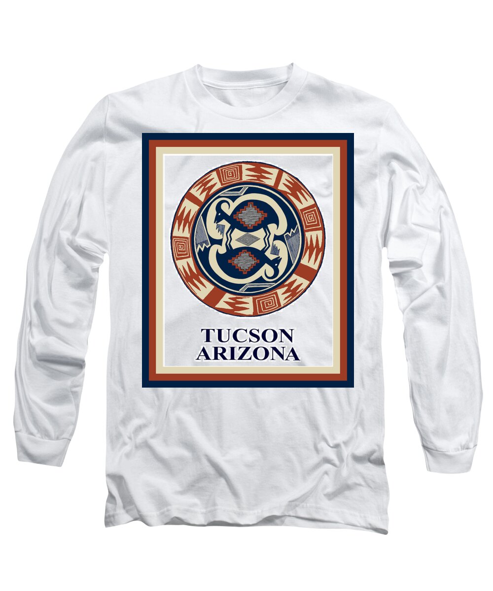 Tucson Long Sleeve T-Shirt featuring the digital art Tucson Arizona by Vagabond Folk Art - Virginia Vivier