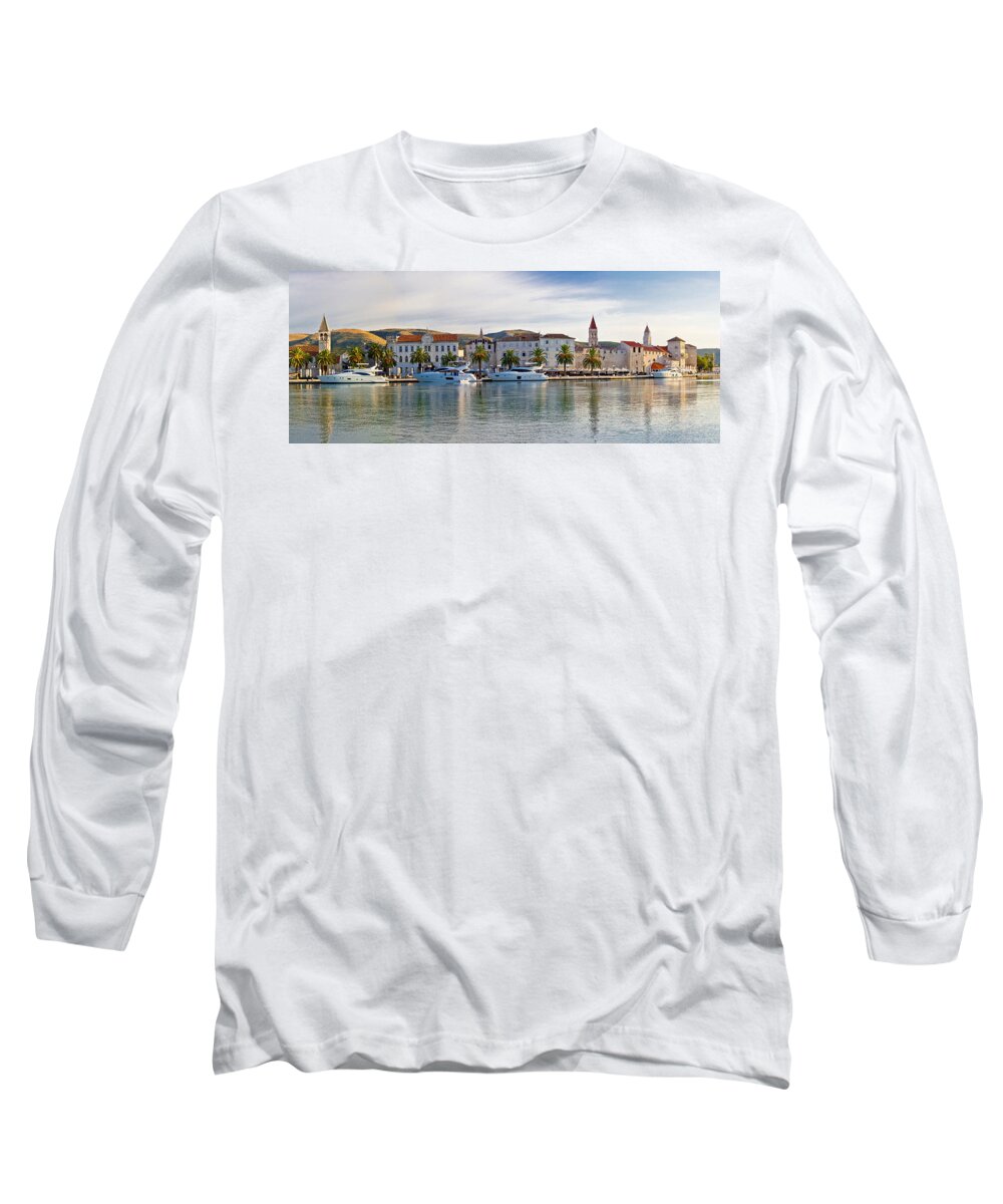 Croatia Long Sleeve T-Shirt featuring the photograph UNESCO town of Trogit view by Brch Photography