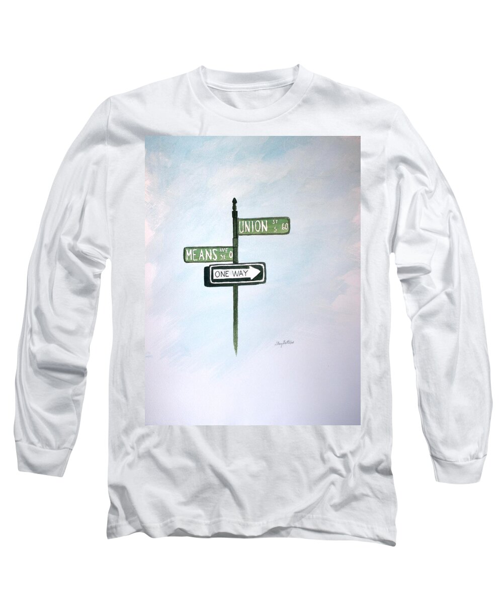 Concord Long Sleeve T-Shirt featuring the painting Union Means One Way by Stacy C Bottoms