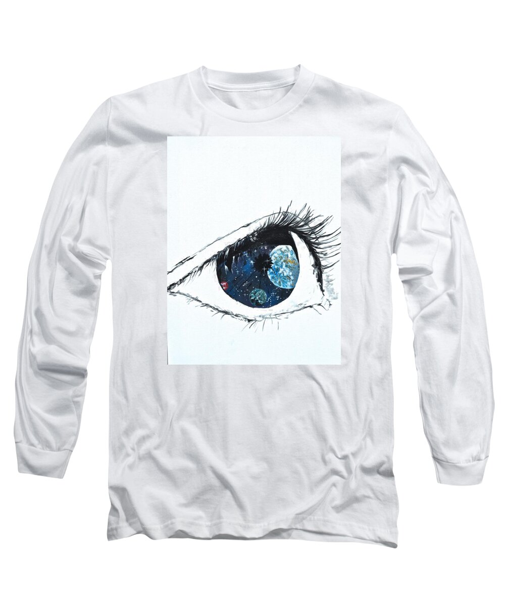 Eye Long Sleeve T-Shirt featuring the painting Universal Eye by Gregory Merlin Brown