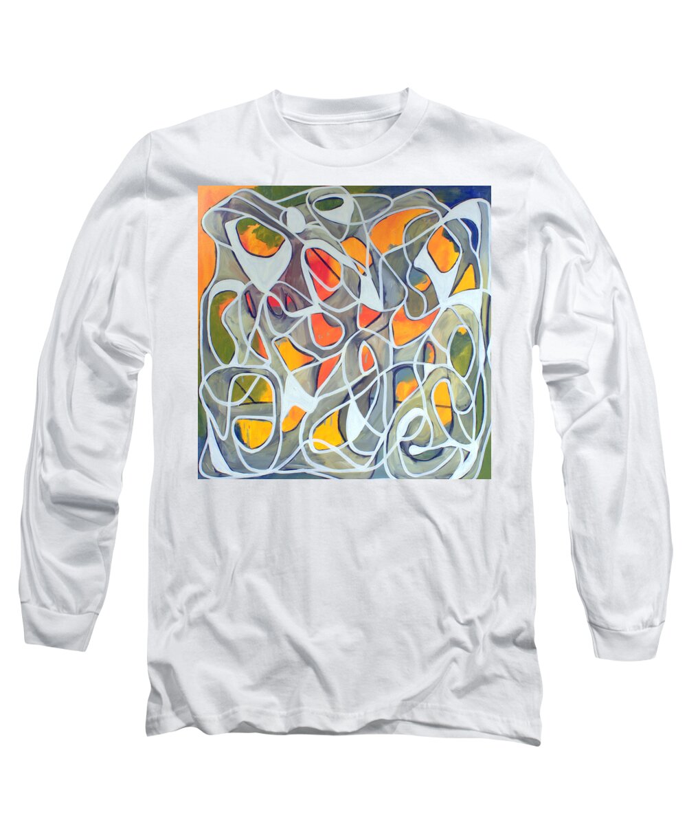 Landscape Long Sleeve T-Shirt featuring the painting Untitled #17 by Steven Miller