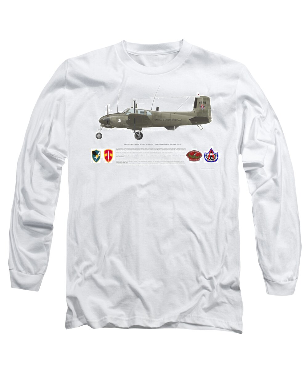 Army Long Sleeve T-Shirt featuring the digital art U.S. ARMY RU-8D 146th by Rick Blyseth
