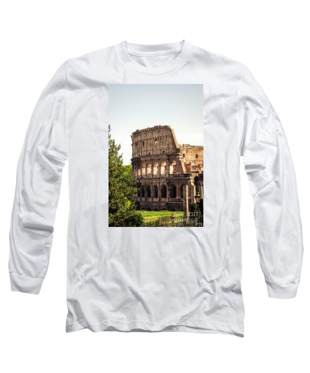 Italy Long Sleeve T-Shirt featuring the photograph View of Colosseum by Prints of Italy