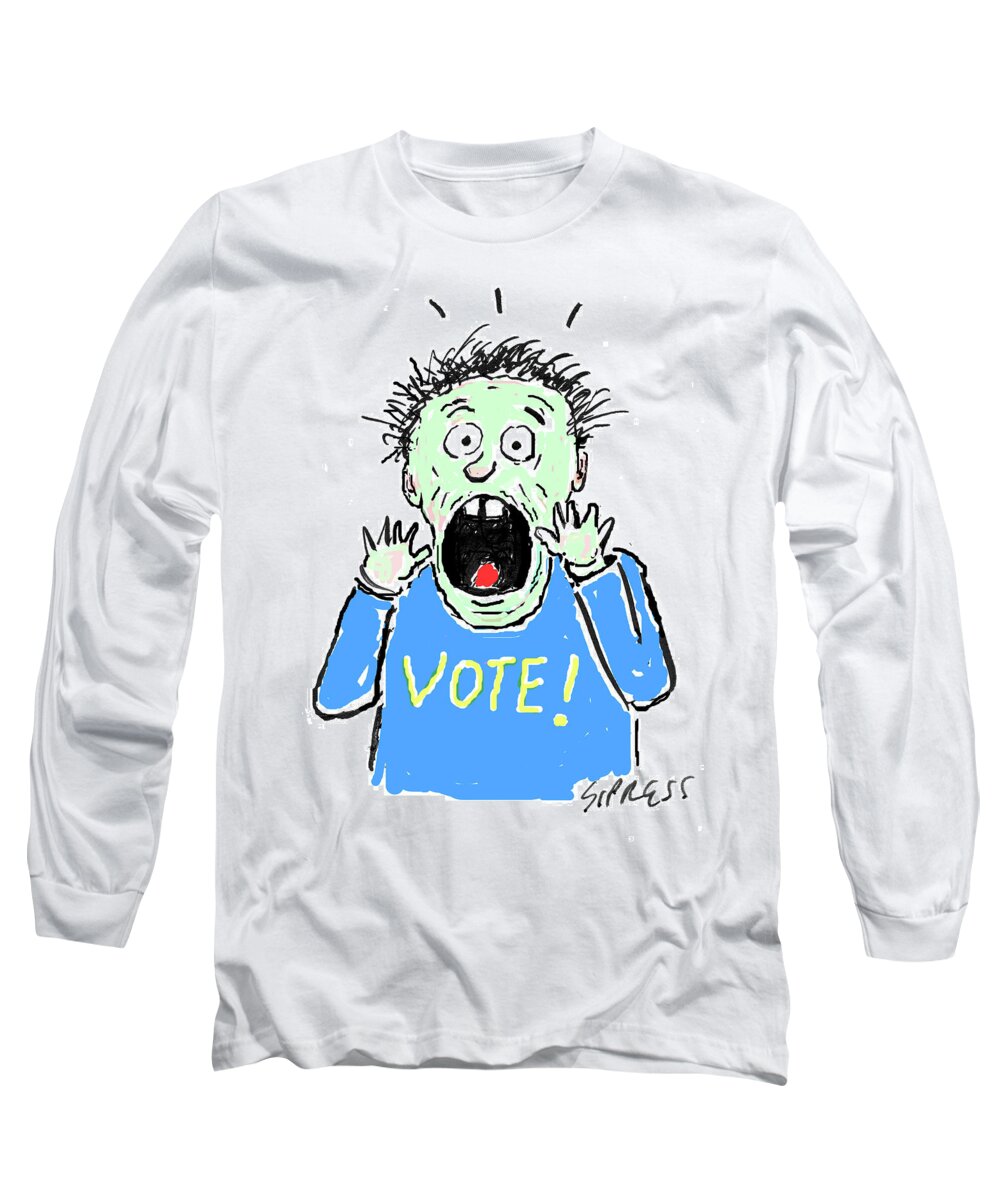 Vote! Long Sleeve T-Shirt featuring the drawing Vote! by David Sipress