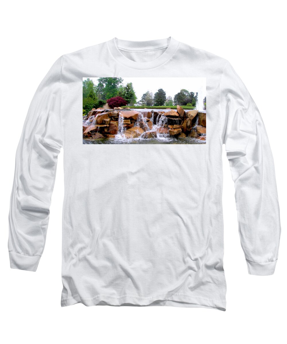 Waterfall Long Sleeve T-Shirt featuring the photograph Waterfall Close-Up by Pamela Hyde Wilson