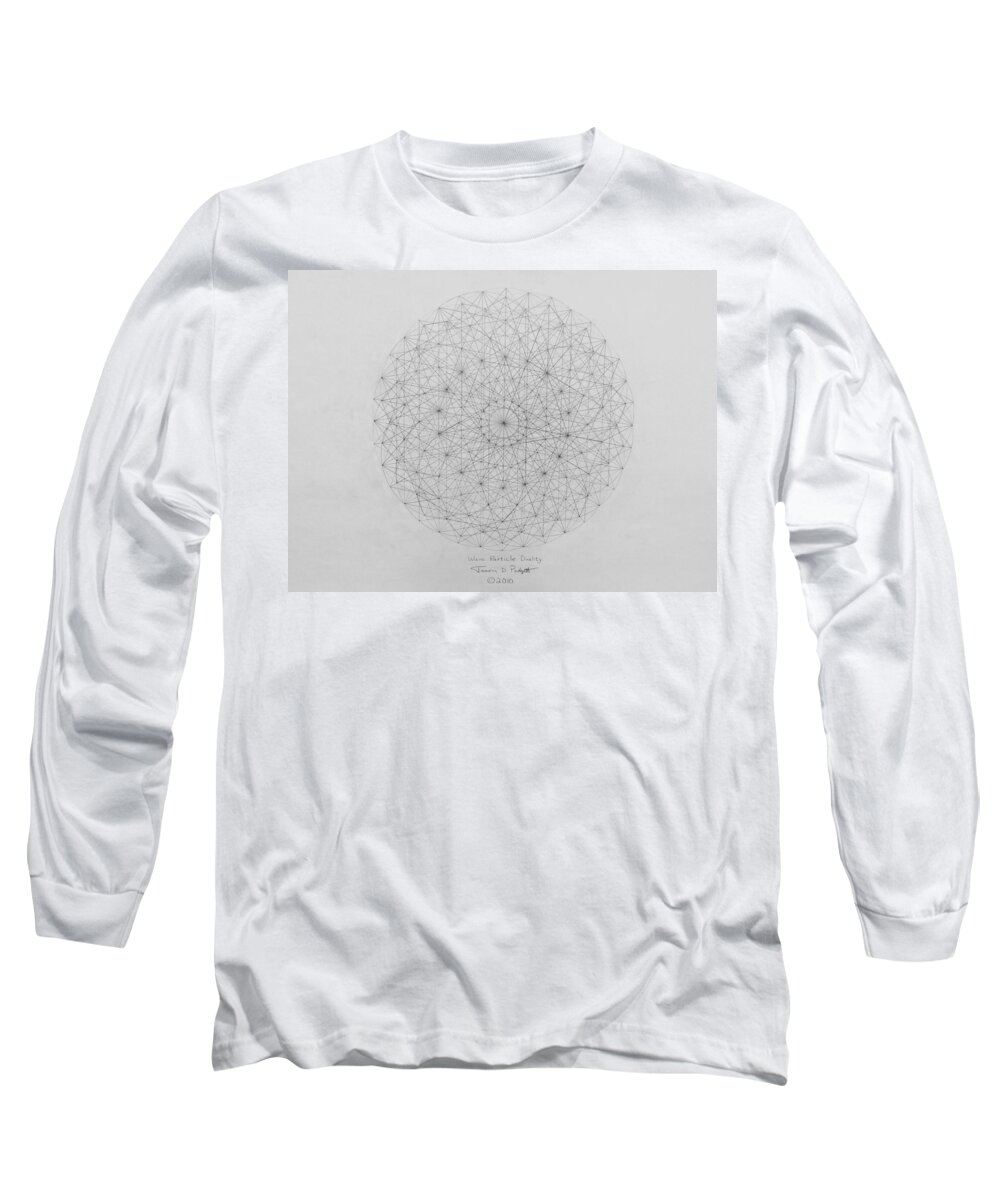 Wave Long Sleeve T-Shirt featuring the drawing Wave Particle Duality Original by Jason Padgett