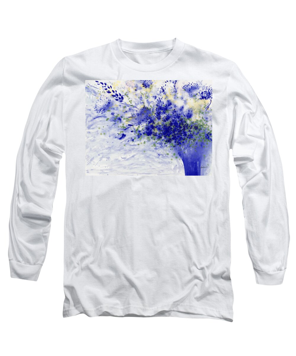 Aesthetic Long Sleeve T-Shirt featuring the painting Whispers by Jerome Lawrence