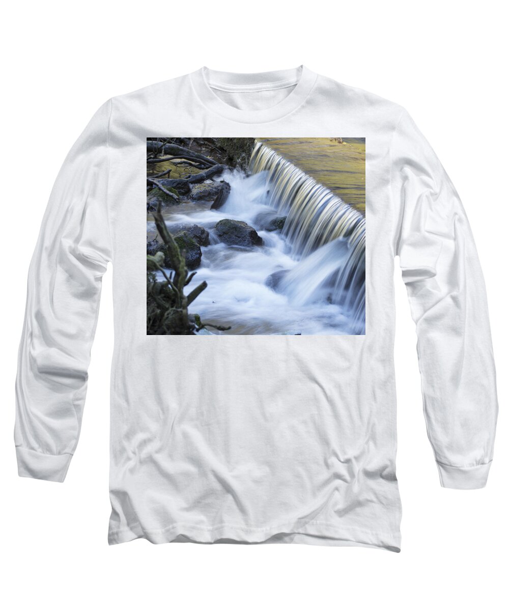 River Clwyd Long Sleeve T-Shirt featuring the photograph White Water by Spikey Mouse Photography