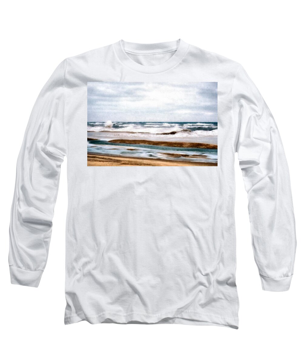 Lake Michigan Long Sleeve T-Shirt featuring the photograph Winter Shore by Michelle Calkins